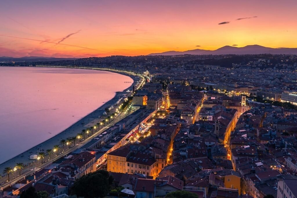 Nice France at night